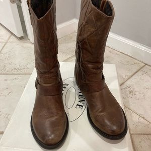 Steve Madden Kearste Cognac LE Quilted Boots